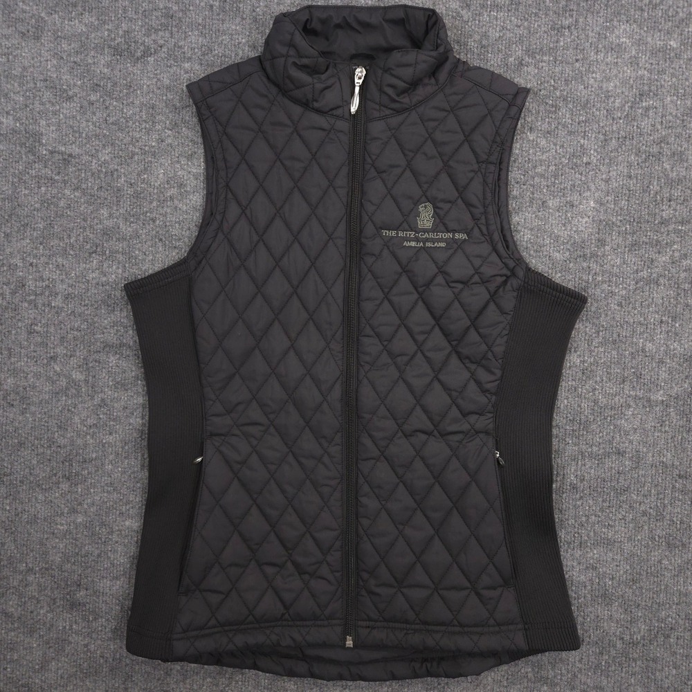 Straight Down Vest Womens S Black Quilted The Ritz Carlton Amelia Island Resort